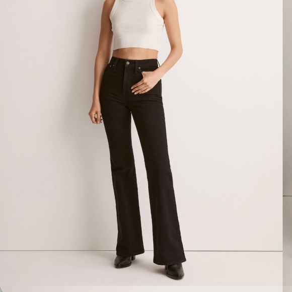 Madewell The Perfect Vintage Flare Jean in Black Wash, size 28 Tall - Picture 1 of 9
